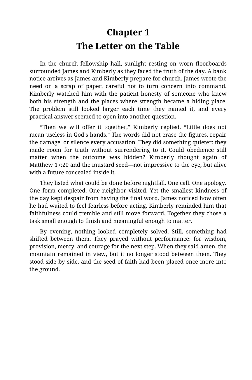 Faith of a Mustard Seed, book page 6. Read the text below for an accessible version.