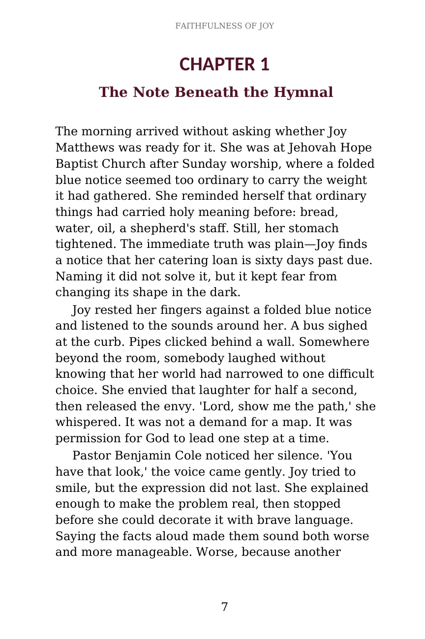 Faithfulness of Joy, book page 7. Read the text below for an accessible version.